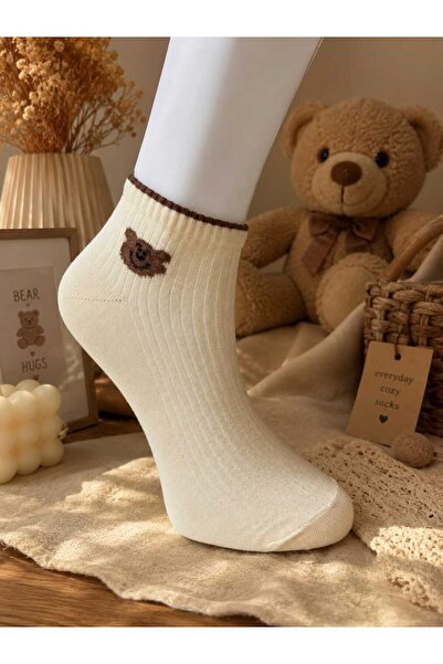 your trend socks 12 Çift Kadın Trend Patik Çorap, Terletmeyen, Kokusuz, Pamuklu Çorap - Mevsimlik - Karışık Renk/Desen
