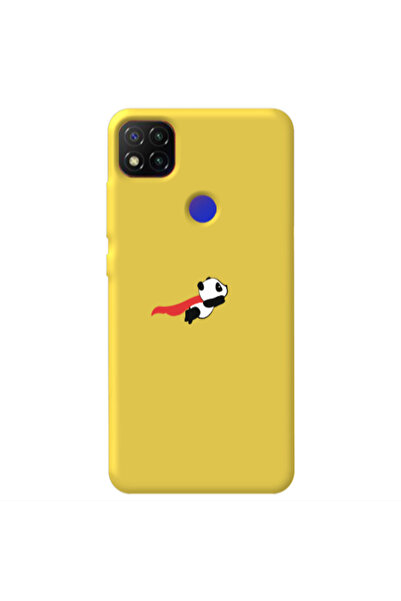 Other Xiaomi Redmi 9c kite flying panda Yellow Colored Silicone TPU Θήκη