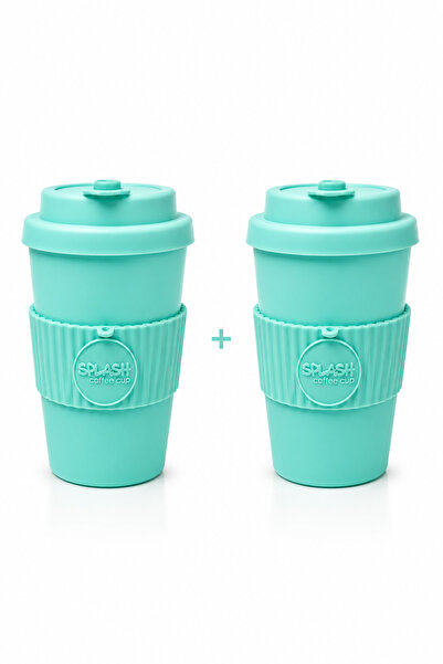 SPLASH 2 Adet 350 ml Sızdırmaz Kapaklı Kahve Mug Sunum Bardağı Soğuk İçecek I...