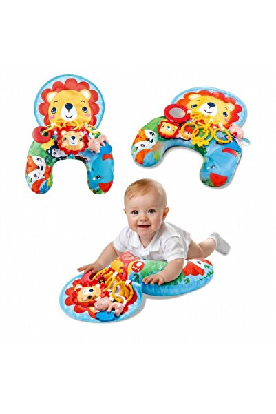 Funny Party Shop Perna de Sprijin pentru Tummy Time cu Leu Muzical si Element...