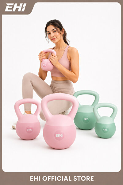 Ehi Soft PVC Kettlebell for Women, 3KG/4KG/5KG/6KG/8KG Home Fitness Weight, C...
