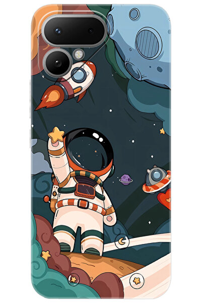 TECNO Pova Curve 2 5G (LK7k) Uyumlu Kılıf Desen Baskılı Silikon Astronot STK:...