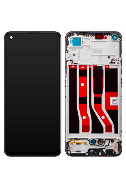 OPPO F19/ A74 Тъчскрийн дисплей, с рамка, черен, Сервизен пакет 4907039