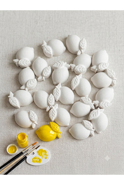 elizinart 20’li/Boyanabilir Ham Alçı Limon Figürü Seti - Kendin Yap Hobi ve A...