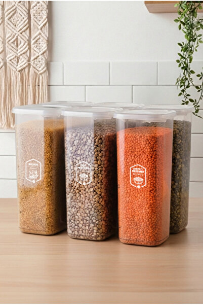 Kitchen Life 6-Piece Transparent Spice Container Set with Labels and Spoons -...