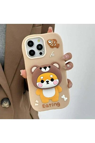 Generic 3D Cute Cartoon Character Scalable Holder Soft Silicone Case for iPho...