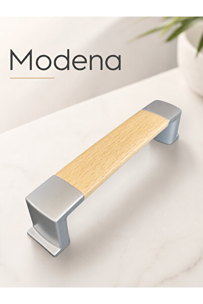 Mas Kulp Modena Ahşap Görünümlü Plastik Mobilya Dolap Çekmece Kulpu 128mm (Vi...