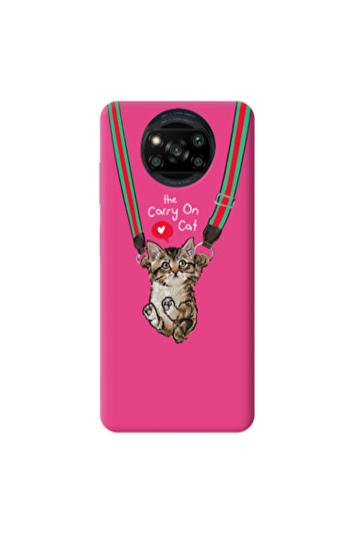Other Xiaomi Poco X3 /X3 Pro Swinging cat Fuchsia Colored Silicone TPU Θήκη