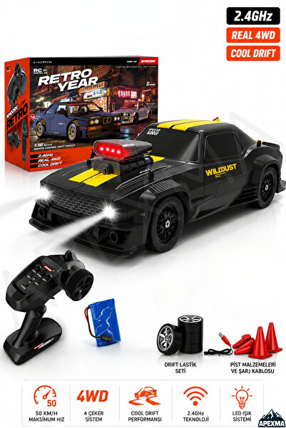 Apexma Oyuncak 2.4GHz Uzaktan Kumandalı 50 Km Hız Yapabilen 4x4 Drift Yapan O...