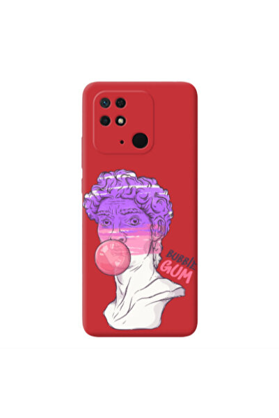 Other Xiaomi Redmi 10C Pin Bubble Red Colored Silicone TPU Θήκη