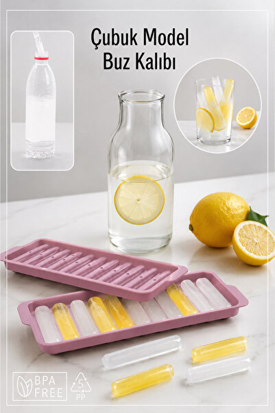 iselahome 11 Hazneli Yapışmaz Bas Parmak Buzluk/Pratik Çubuk Buz Kalıbı Buzlu...