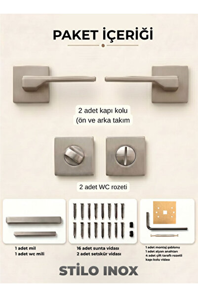almital mobilya aksesuarları furniture accessories Stilo Inox Square Rosette ...