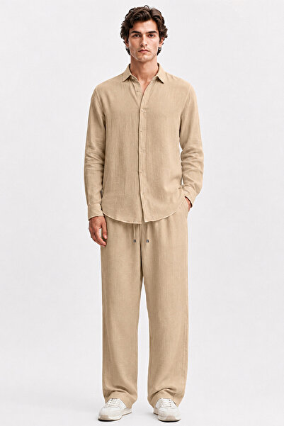 Etikmen Beige Regular Fit Muslin Set