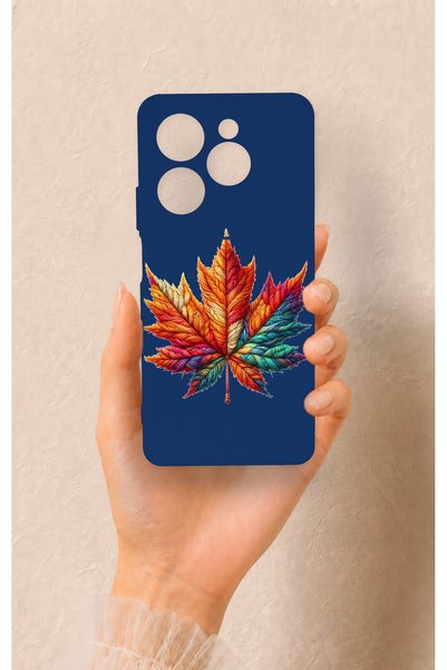 Vip Case Infinix Hot 40 Pro Compatible Colorful Leaf Pattern Silicone Case
