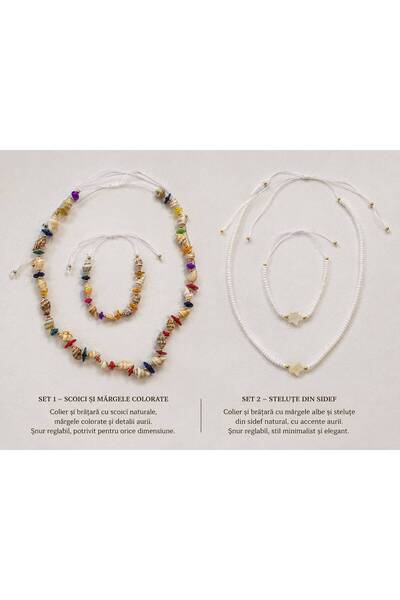 Set 2 Coliere și 2 Brățări Boho Beach cu Stele de Mare și Scoici – Bijuterii ...