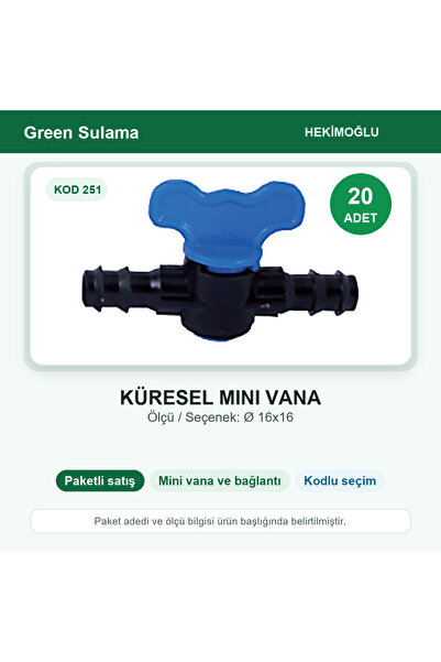 HEKİMOĞLU Ball Valve Ø 16X16 20 Pieces Package Code 251