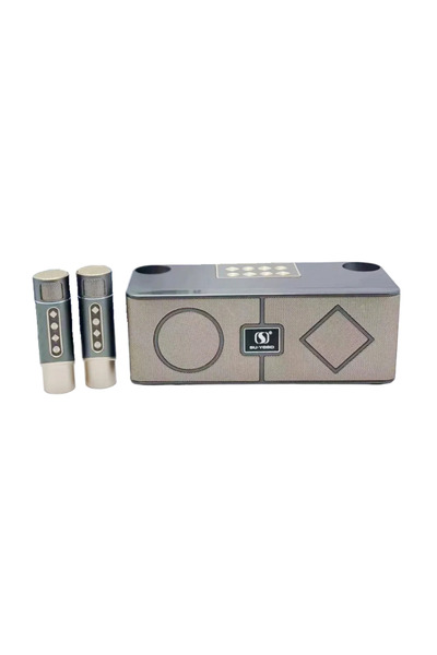 Tradesor Ασύρματο ηχείο Bluetooth με 2 μικρόφωνα Karaoke - YS215 - 887271 - Grey