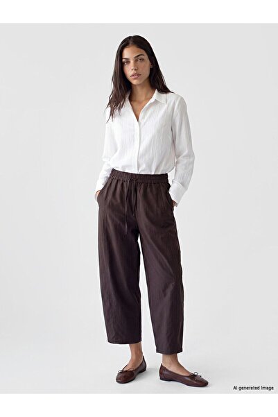LC Waikiki Lcw Modest Brown Women's Elastic Waist Pants