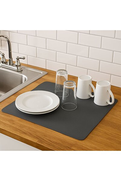 Z Store Grey EVA Absorbent Dish Drying Mat, 50x40 cm