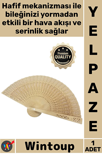 Wintoup #Yelpaze Kaliteli Şık Tasarım Doğal El Tipi Katlanabilir Serinletici ...