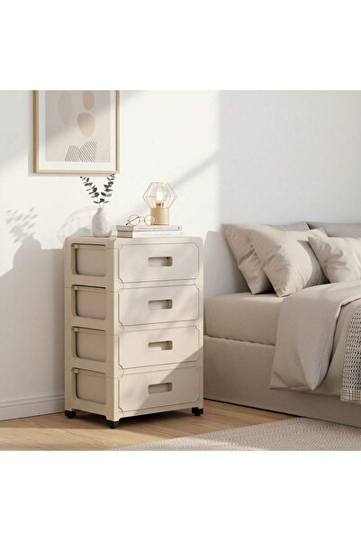 Sinyin 4-Drawer Rolling Storage Cabinet with Wheels, Easy Assembly Plastic 4-...