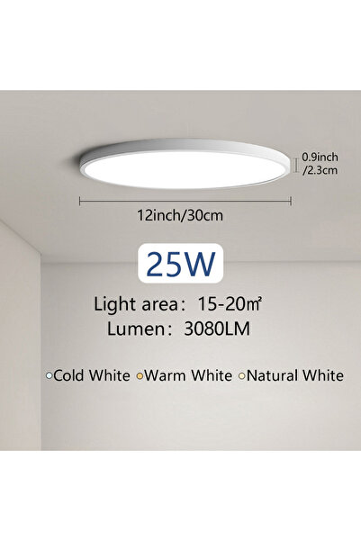 Choice مصباح سقف LED من MARPOU بتصميم أبيض بارد، رفيع للغاية 0.9 بوصة، 25 واط...