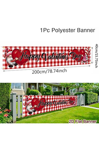 choice2 Style-02 Valentine's Day Outdoor Love Heart Background Decor Banner f...