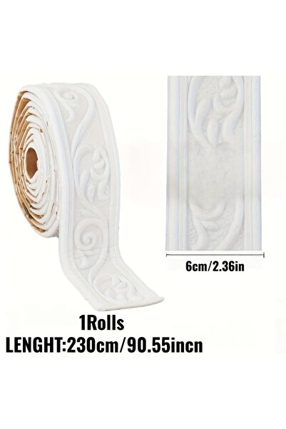 Choice WHITE 1pc 3D Embossed Flexible Foam Wall Decor,Self-Adhesive Backing B...