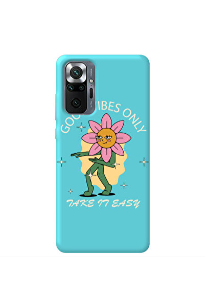 Other Xiaomi Redmi Note 10 Pro 4G Good Vibes Only Turquoise Colored Silicone ...