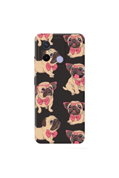 Other Xiaomi Redmi 12C Dog Spectacled Black Colored Silicone TPU Θήκη