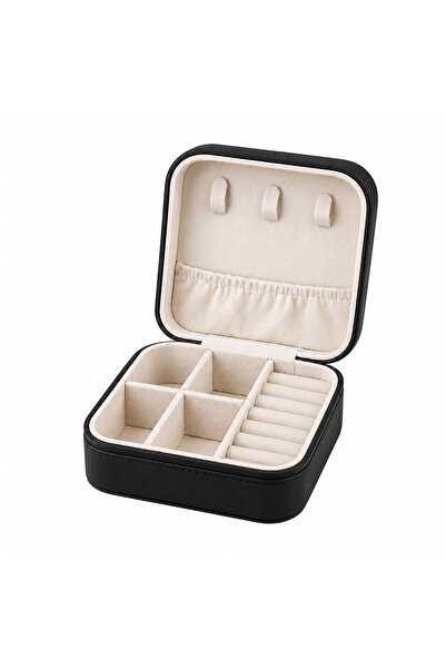 Lacoz Portable Travel Jewelry Organizer Box with Zipper Compact Jewelry Stora...