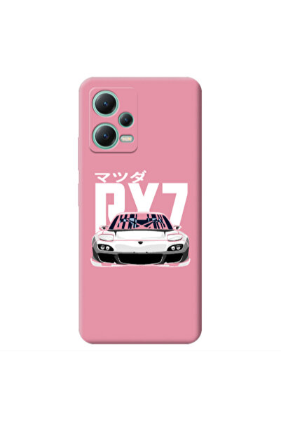 Other Xiaomi Redmi Note 12 Pro 5G Car Rx7 Pink Colored Silicone TPU Θήκη