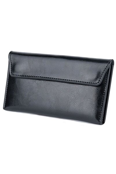 Choice7 Black Slim Genuine Leather Women Long Wallet Large Capacity Female Co...