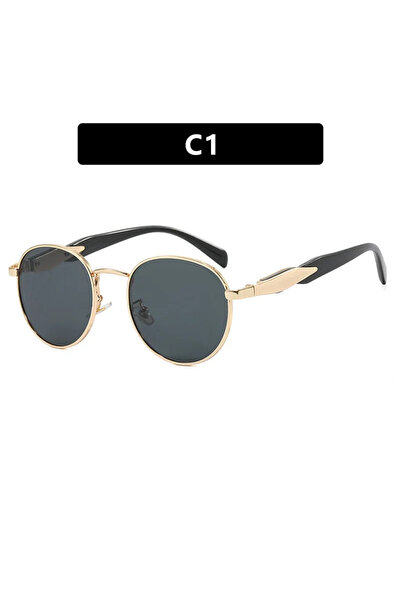 Choice1 Grey eyeglass lenses New Retro Round Frame Sunglasses with Metal Thin...