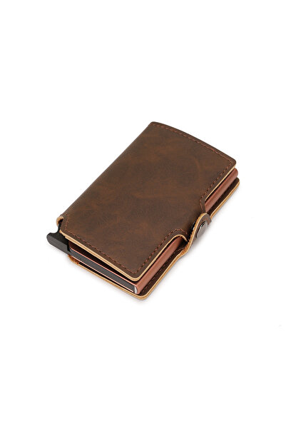 Choice4 Coffee Anti Rfid Holder Men Wallet Metal Smart Slim Thin Wallet Bank ...