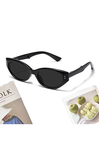 Choice1 black Minimalist Oval Cat-eye Glasses Women's Fashion Outdoor Folding...