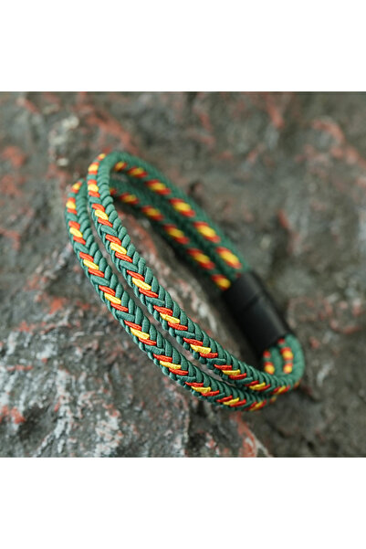 Choice3 20.5cm(8inch) green Noter New Pride Rainbow Braided Bracelet For Men ...