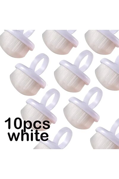 Choice4 DUTRIEUX White 10Pcs Manicure Dust Clean Brush Finger Ring Duster Sof...