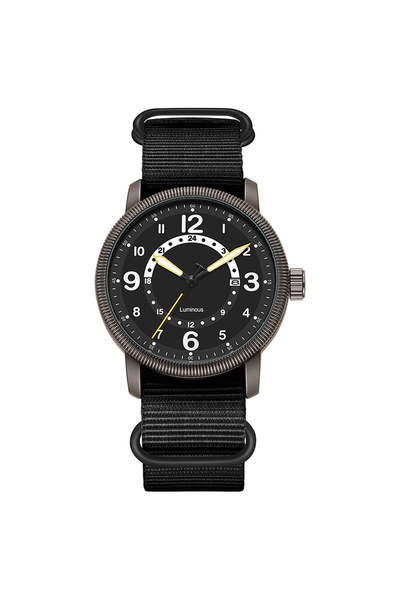 Choice1 Black 2026 TPW Field Watch with Big Numbers Fabric Strap 24-Hour Disp...
