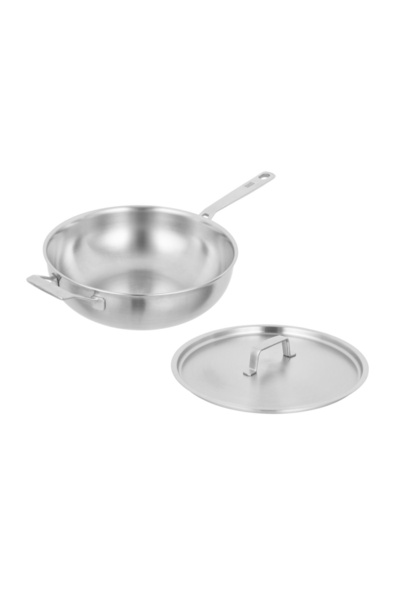 Kuhn Rikon Tigaie Wok cu capac, din oțel inoxidabil, Ø 28 cm, Kuhn Rikon, Cul...