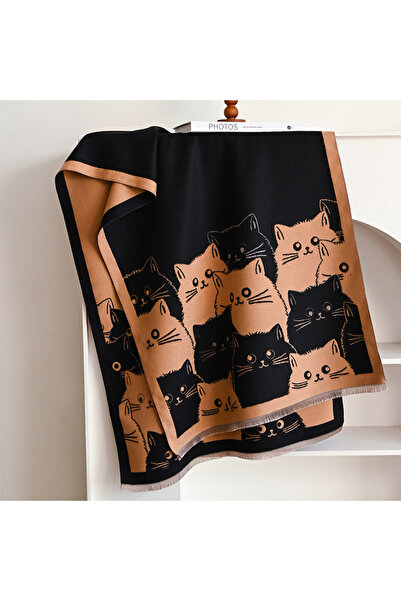 Choice1 MULTI New Fashion Brand Cute Cat Ladies' Jacquard Pashmina Cashmere S...