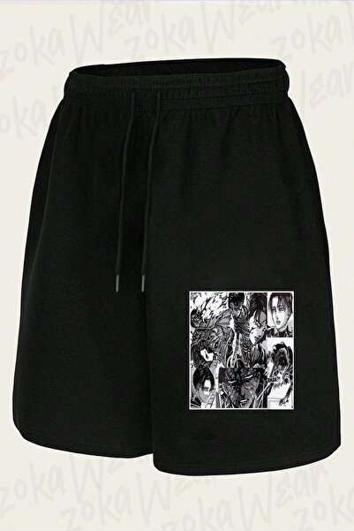 ZOKAWEAR شورت مطبوع بتصميم Attack on Titan Levi Ackerman v3 للجنسين