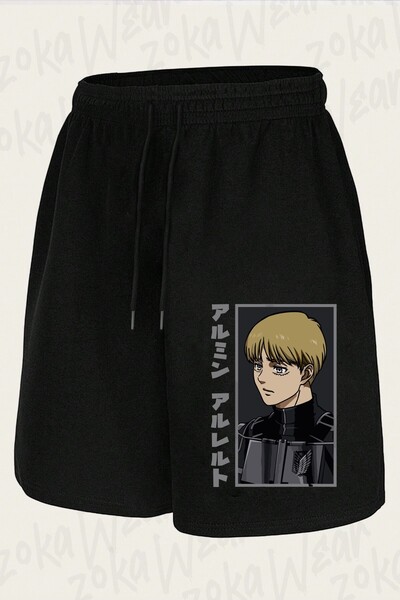 ZOKAWEAR شورت مطبوع بتصميم أنيمي Attack on Titan Armin Arlert للجنسين