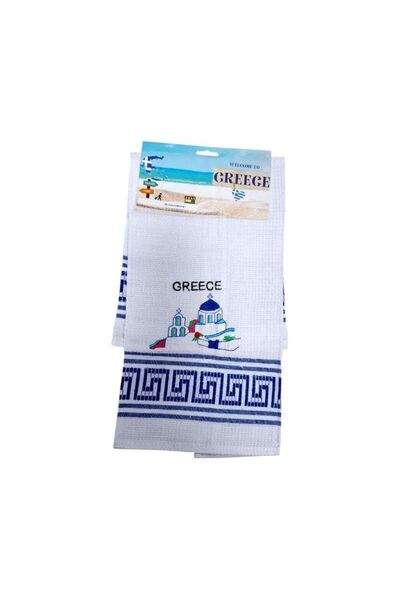 Tradesor Πετσέτα ποτηρόπανο Souvenir με κέντημα - Σετ 12pcs - Greece - 416020