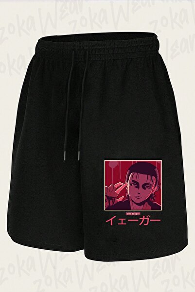 ZOKAWEAR Unisex Attack on Titan Eren Yeager Design Printed Shorts