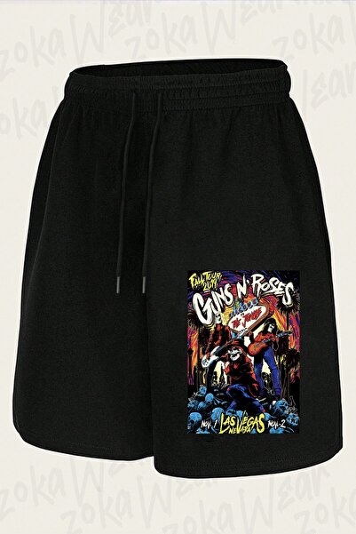ZOKAWEAR شورت مطبوع بتصميم Guns N Roses v33 للجنسين