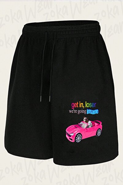 ZOKAWEAR شورت مطبوع بتصميم Get In Loser, We're Going للجنسين