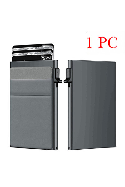 choice2 Grey Rfid Smart Holder Wallet Metal Thin Slim Men Women Wallets Pop U...