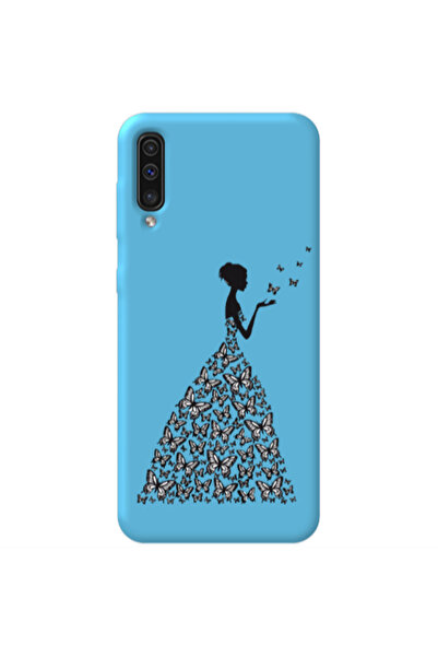 Other Samsung A70 Butterfly Girl Blue Colored Silicone TPU Θήκη