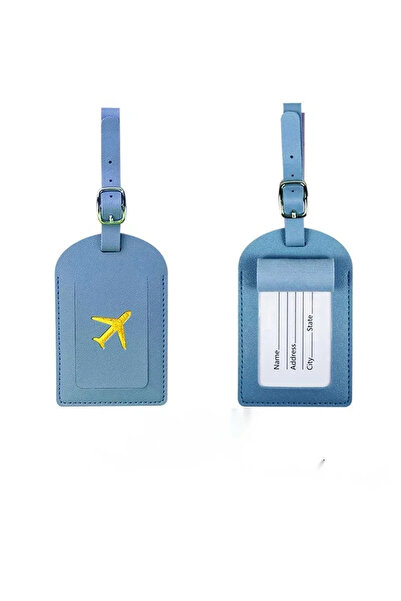 Choice9 Blue Stamped Leather Business Luggage Tag Suitcase Label Luggage Boar...